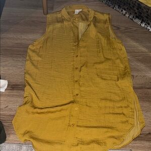 Sleeveless Mustard Blouse